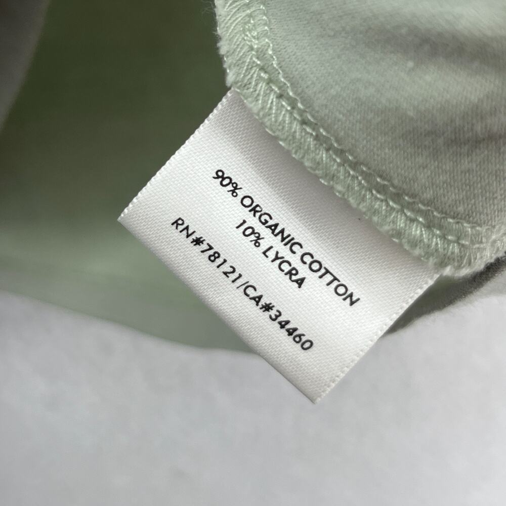 EILEEN FISHER Top M Stretch Organic Cotton Jersey 3/4 Sleeve Basic Green USA - Picture 7 of 10